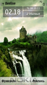 Castle At Waterfall