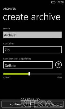 Archiver  Windows Phone:   