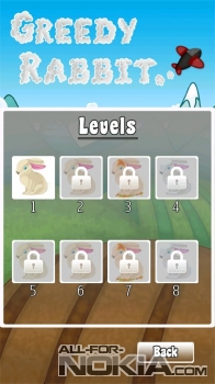  Выбор уровня Greedy Rabbit для Symbian Anna