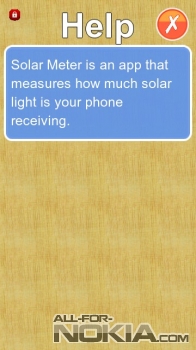  Помощь&nbsp;Solar Meter для Symbian Belle