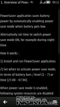   Power Saver&nbsp; Symbian 9.5