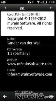 Информация Pdf+ Basic для Symbian 9.5